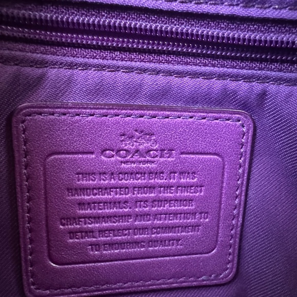 Coach Purple Leather Shoulder Bag - Picture 13 of 13